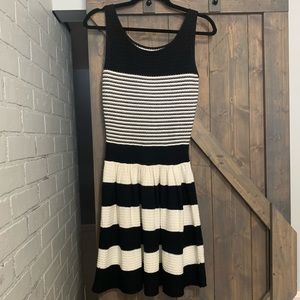 Jessica Simpson black and white striped dress